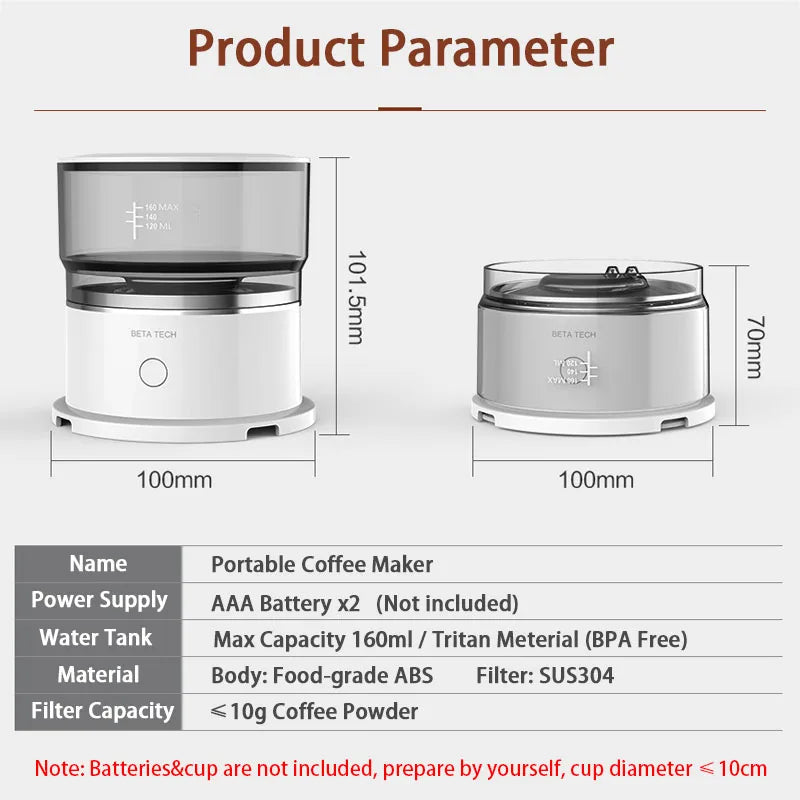 Valuemart Mini Hand-Pressed Coffee Maker with Coffee Grinder & Hand Drip Americano Brewer