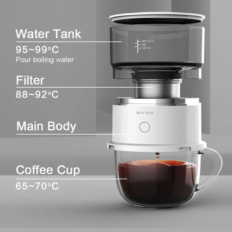 Valuemart Mini Hand-Pressed Coffee Maker with Coffee Grinder & Hand Drip Americano Brewer